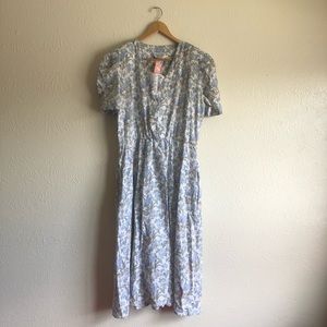 Vintage Stuart Alan Midi Floral Dress w/ Pockets